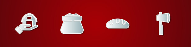 设农家手中满袋面包和面包图片下载