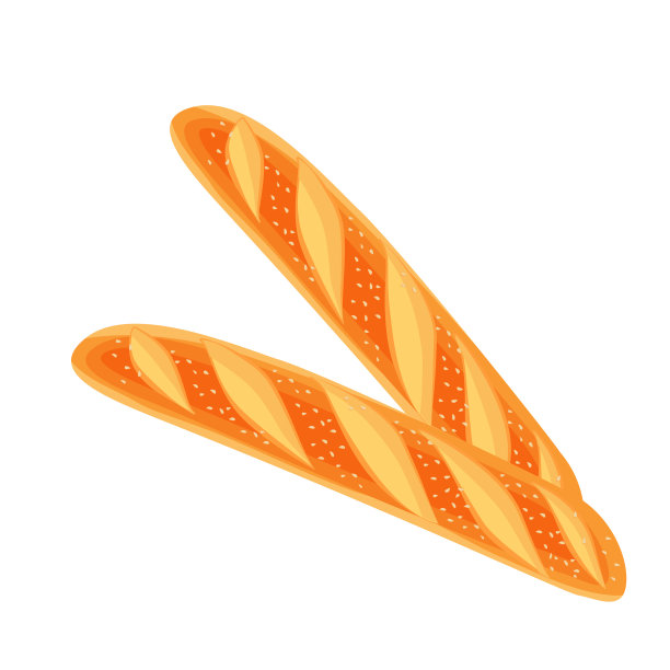 卡通矢量插图孤立对象美味面粉食品烘焙面包与芝麻图片下载