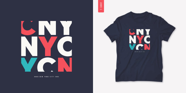 纽约字母t恤设计，海报，排版。矢量图图片下载