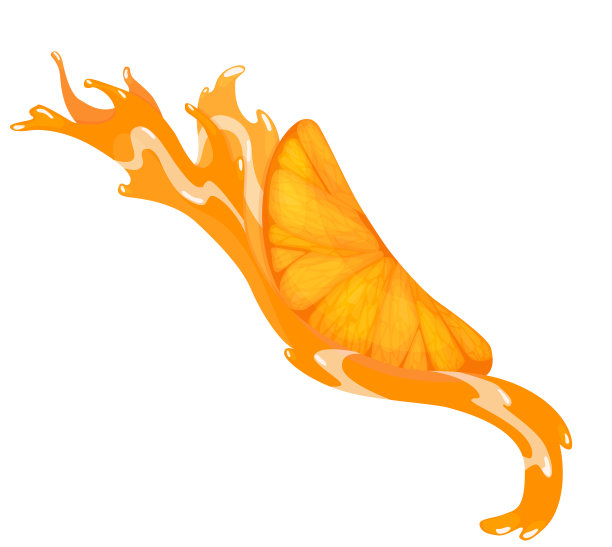 新鲜成熟的橘子。无叶块果。果汁广告。矢量插图在一个平坦的风格图片下载