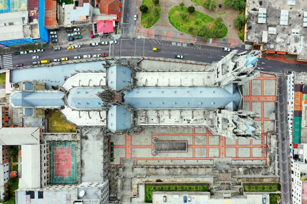 从上往下鸟瞰Basílica del Voto Nacional，图片下载
