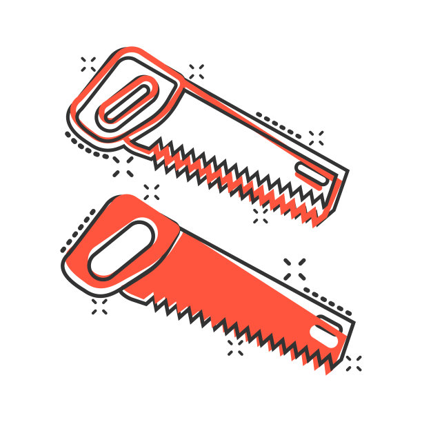 锯条图标在漫画风格的工作工具图片下载
