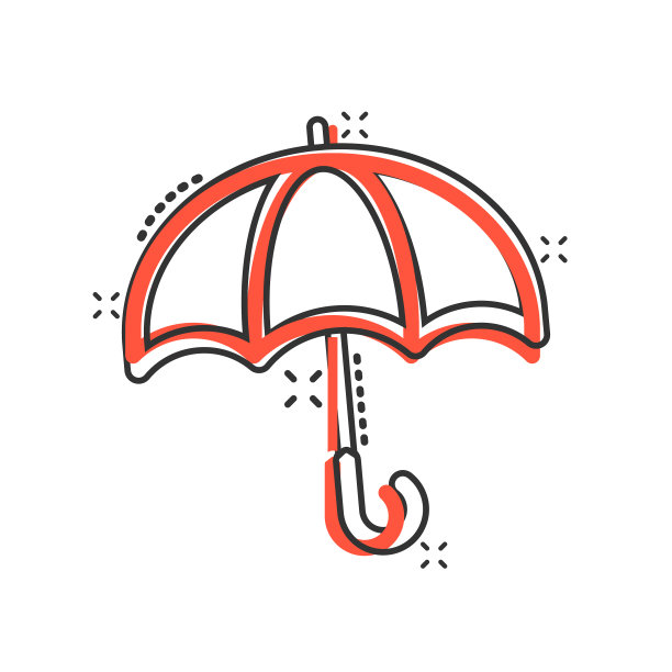 伞图标在漫画风格的伞卡通上图片下载