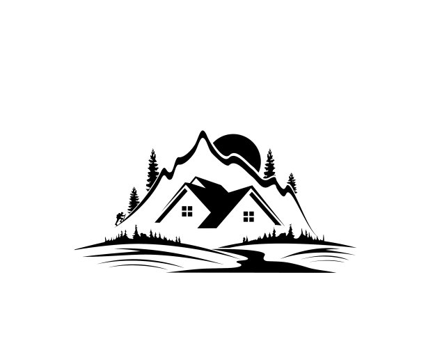 山地产标志设计剪影图片下载