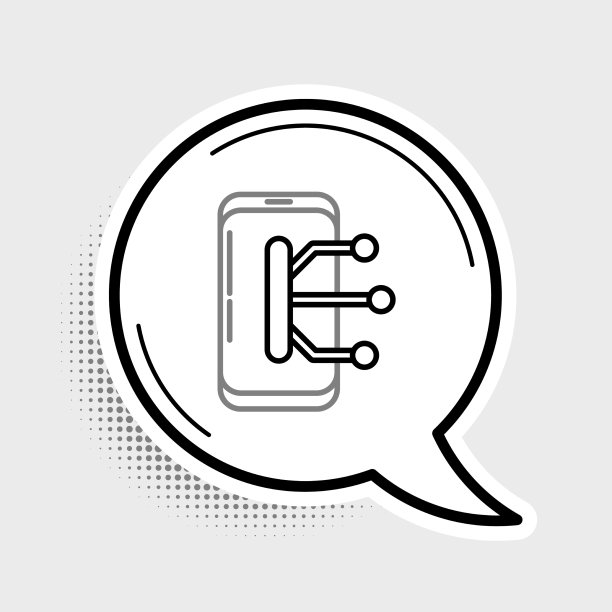 线智能手机手机图标孤立上图片下载