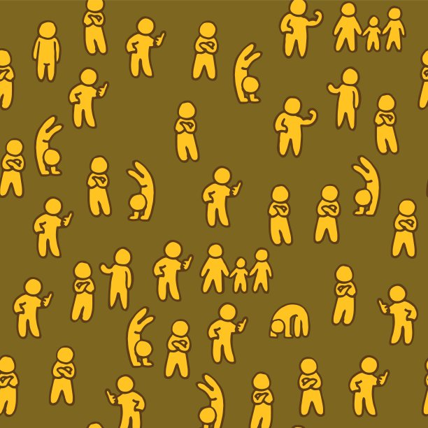 人。无缝的插图。卡通风格的素描人物。手勾勒滑稽社会。向量图片下载