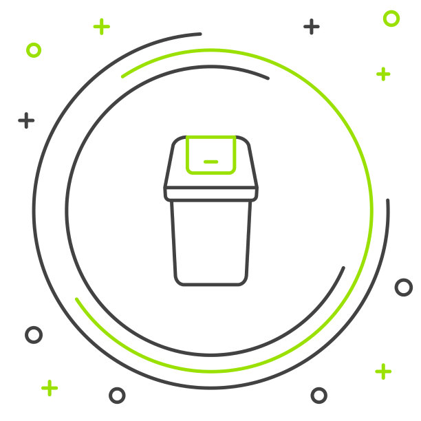 线垃圾桶图标孤立的白色背景图片下载