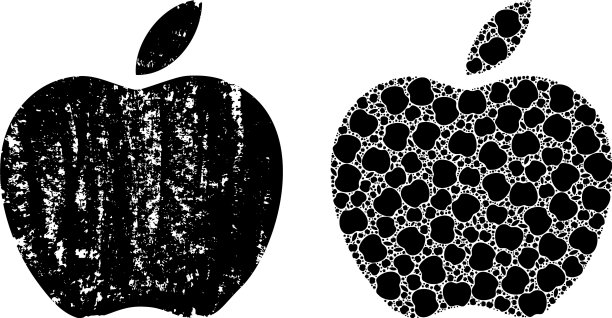 苹果图标递归拼贴和垃圾摇滚纹理图片下载