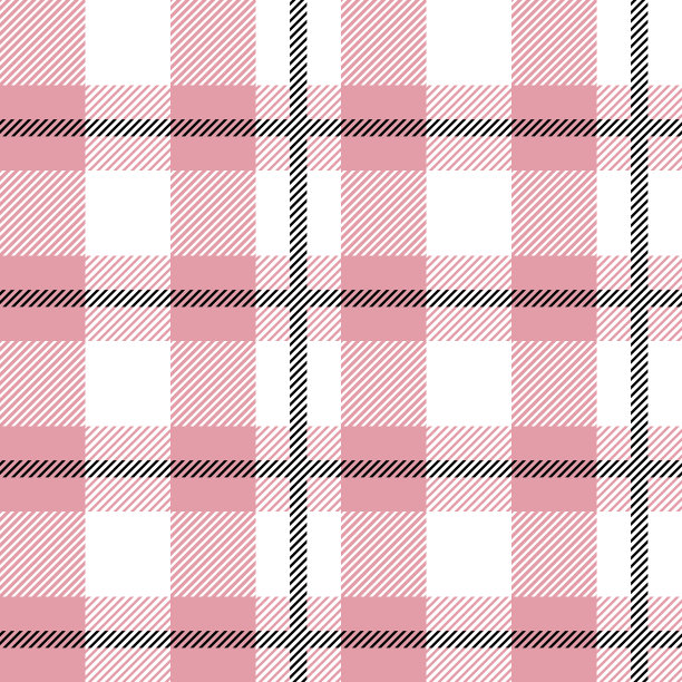 粉色和白色的苏格兰纺织无缝图案。织物质地格纹格子呢。抽象的几何背景布，卡片，织物。单色重复设计。现代的平方点缀图片下载