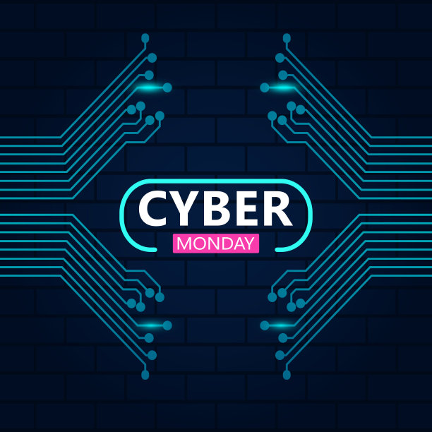 有电路板背景的网络星期一销售。促销网上销售活动。矢量图图片下载