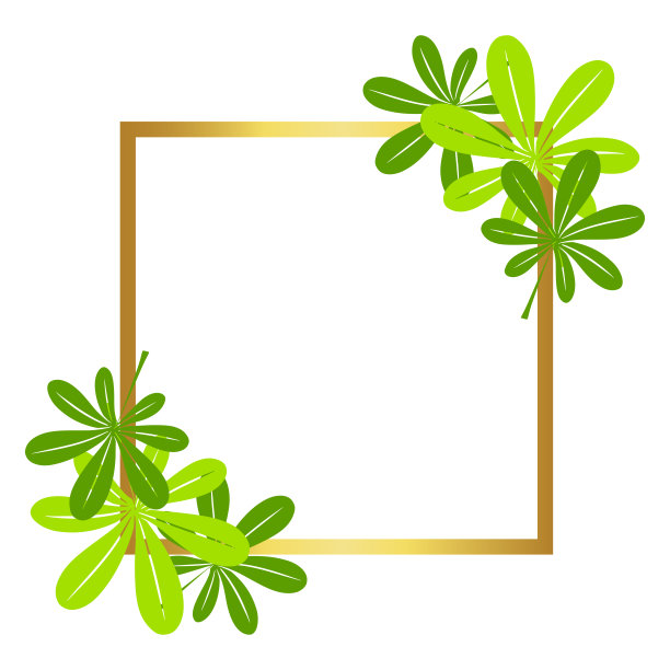 框架的文本。框架设计与树叶。你可以写你自己的文本。邀请。明信片。卡通风格。图片下载