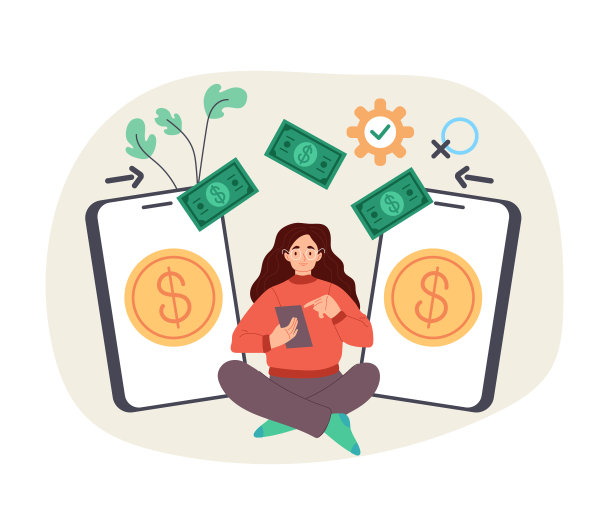 无线货币交易从电话到电话孤立的概念。矢量平面简单的现代风格插图图片下载