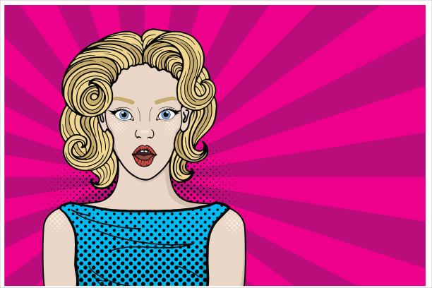 漫画风格的女性波普艺术图片下载