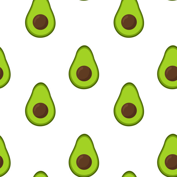 无缝矢量模式与牛油果在白色的背景。适用于纺织面料、包装纸、网站壁纸的设计。矢量插图。图片下载