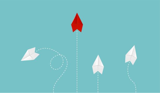 纸飞机竞争与成功的商业理念图片下载