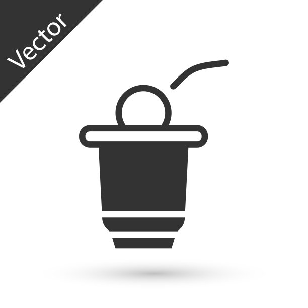 灰色啤酒乒乓游戏图标孤立的白色背景。酒精派对游戏。向量图片下载