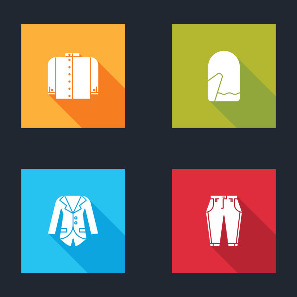 套装t恤，圣诞手套，运动夹克或夹克和裤子图标。向量图片下载