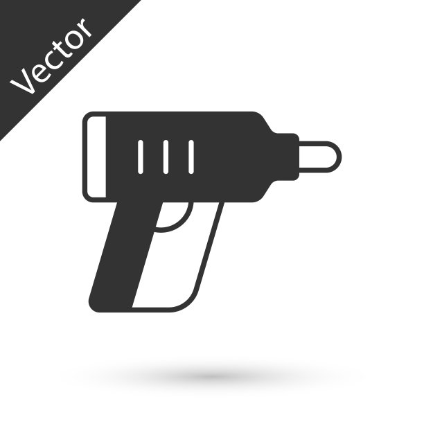 灰色电动无绳螺丝刀图标隔离在白色背景上。电动钻机。修复工具。向量图片下载