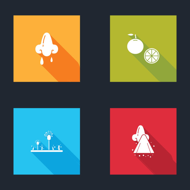 设置流鼻涕，橙果，霉菌和图标。向量图片下载