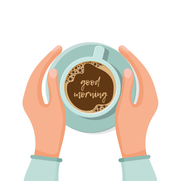 手里拿着一杯茶或咖啡。女人暖手触摸一杯热茶或咖啡。时间放松。矢量插图平面设计。孤立的背景。矢量图图片下载