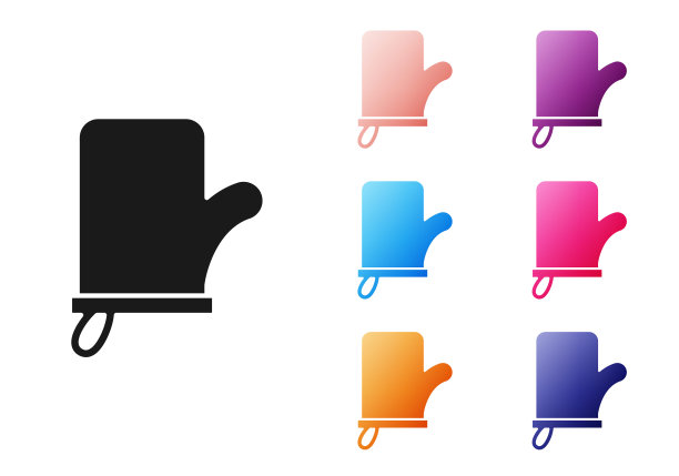 黑色桑拿手套图标孤立在白色背景。中华绒蝥spa。设置图标丰富多彩。向量图片下载