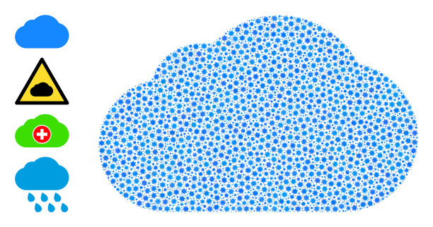 冠状病毒感染图标的云拼贴图片下载