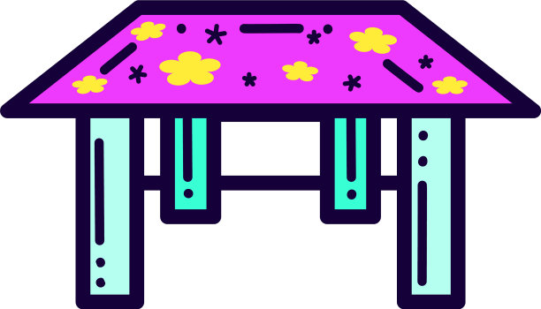 白色背景上的紫色桌子图片下载