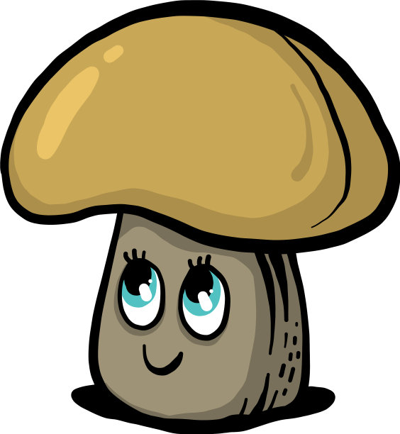 白色背景上的黄色蘑菇图片下载