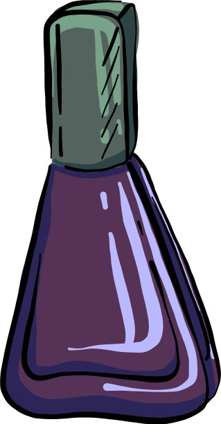 白色背景上的紫色指甲油图片下载