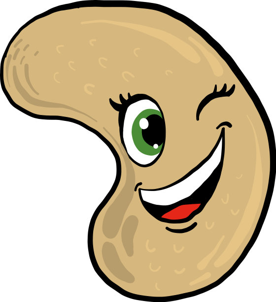 眨眼的小腰果在白色的背景图片下载