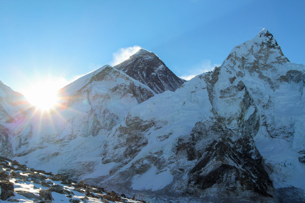 珠穆朗玛峰上的日出图片下载