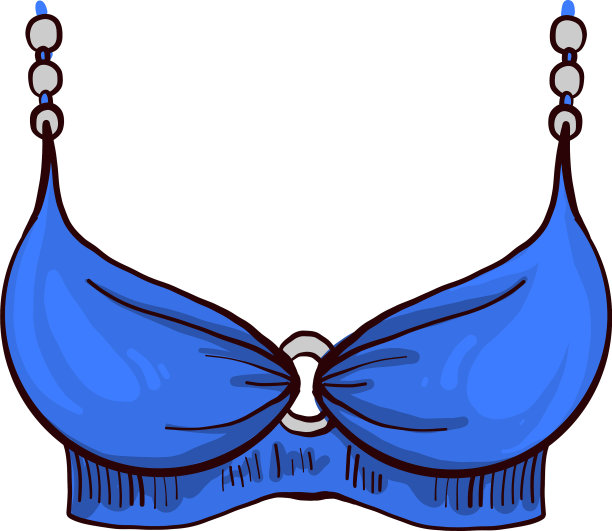 白色背景上的蓝色胸罩图片下载