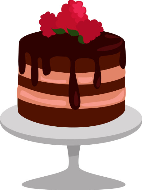 白色背景上的巧克力蛋糕图片下载