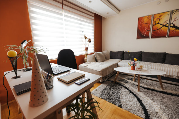 没有人的家庭办公室内部图片下载