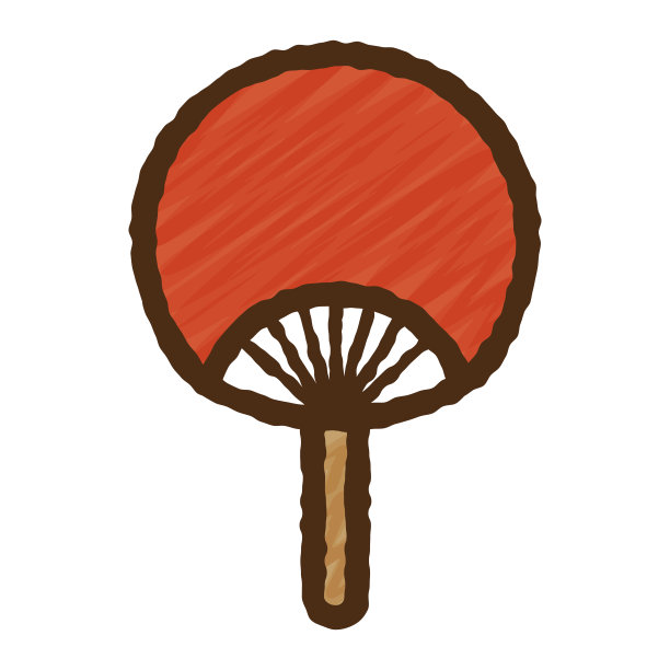 简单可爱的扇子插图，手写风格图片下载