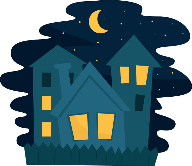 白色背景下夜晚的城市图片下载