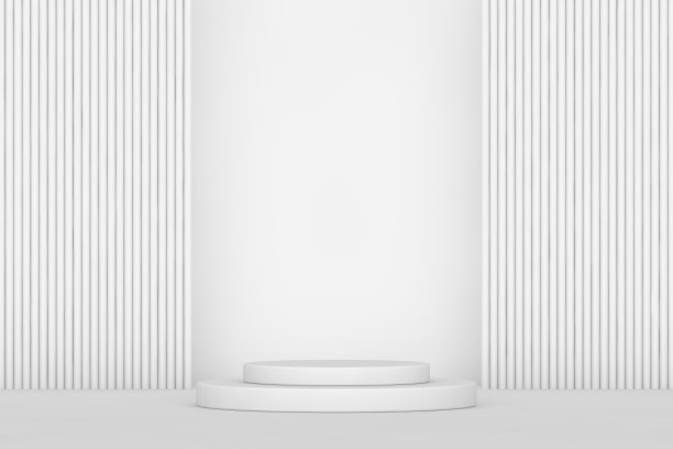 现代3D抽象背景平台的产品展示。空产品站图片下载