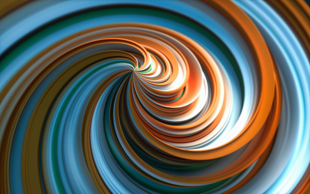 彩色的蓝色和橙色3d漩涡背景图片下载