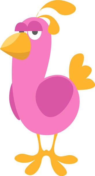 白色背景上的粉色无聊鸟图片下载