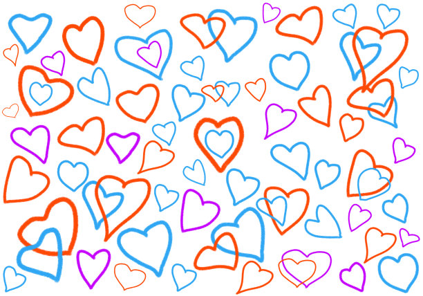 抽象的背景爱的象征心蓝色和红色的白色孤立的背景图片下载