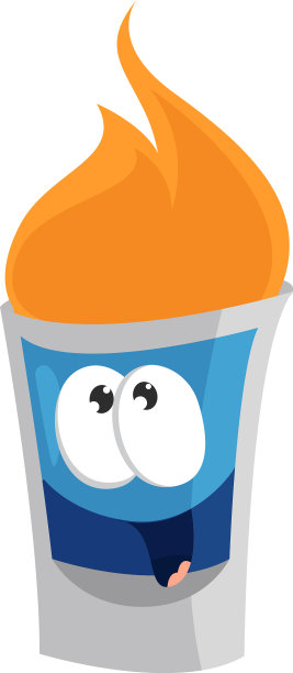 白色背景上的燃烧酒杯图片下载