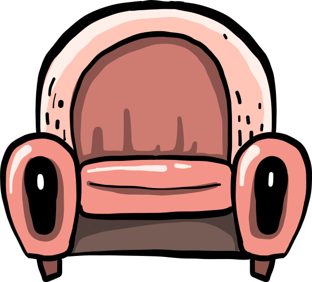 白色背景的珊瑚扶手椅图片下载