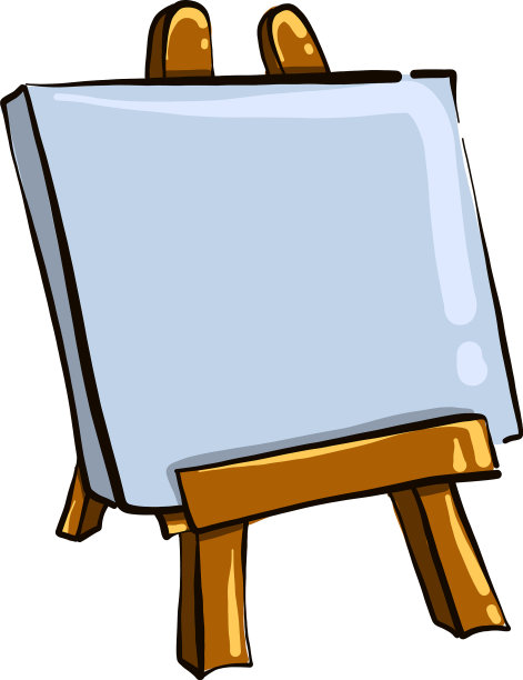 白色背景上的空白画架图片下载