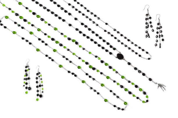 珠子项链和耳环图片下载