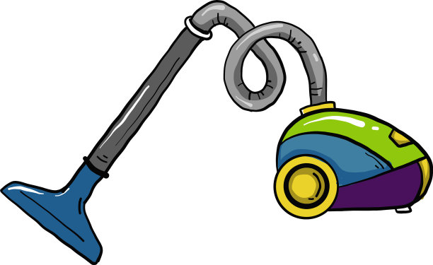 彩色真空吸尘器上的白色背景图片下载