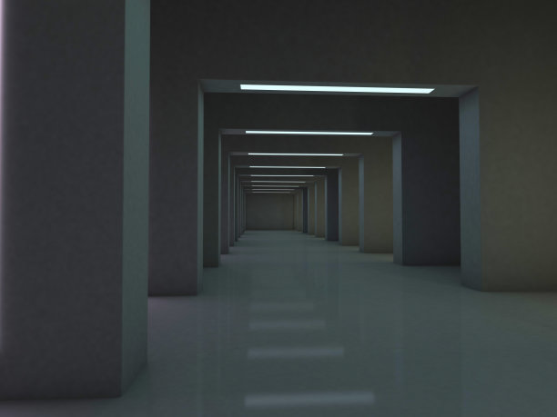 抽象的现代建筑空白的背景。三维演示图片下载