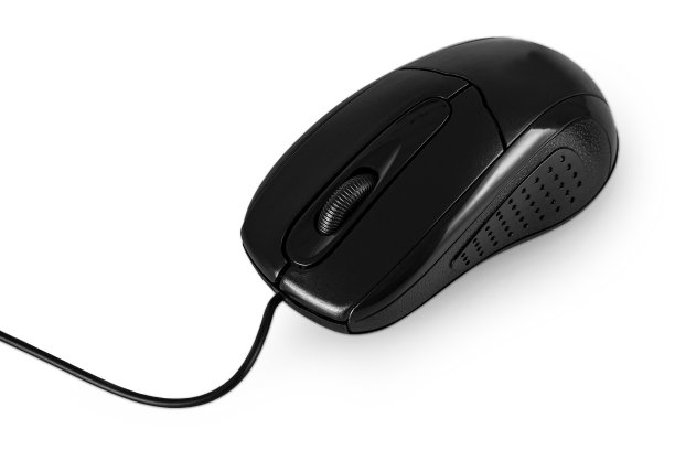 黑色鼠标孤立在白色背景上图片下载