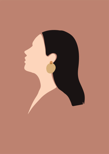 抽象多彩的女人矢量肖像。当代艺术与陶土颜色。美丽时尚女性形象在现代风格。适合印刷，海报，社交媒体，卡片图片下载