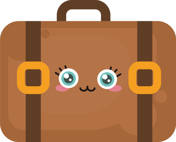 白色背景的可爱手提箱图片下载