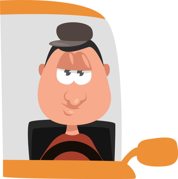 白色背景上的出租车司机图片下载